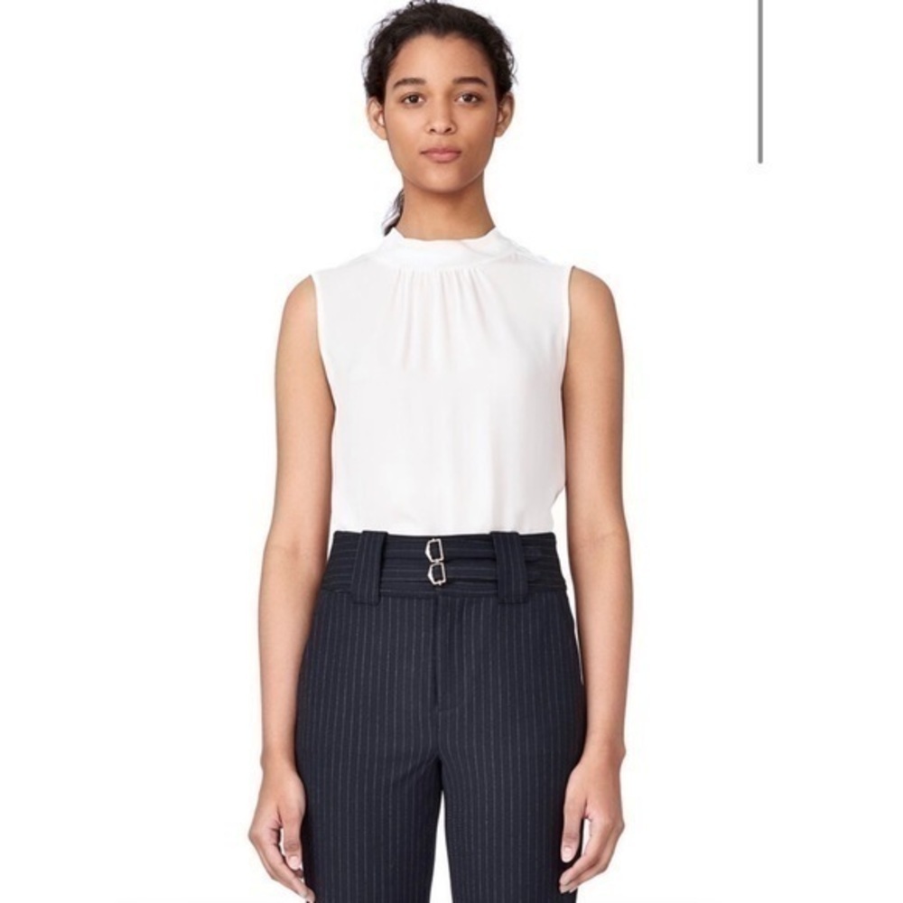 Rebecca Taylor SILK GEORGETTE MOCK NECK TOP